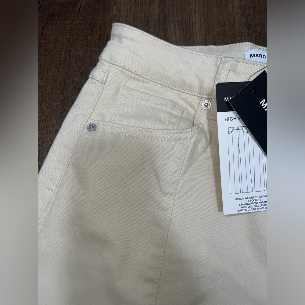 *sold*NWT Marc New York Jeans High Rise Wide Leg Off-White - Picture 5 of 11